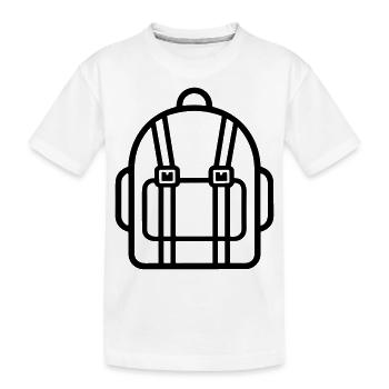Backpack - Kids' Premium Organic T-Shirt - white - Front