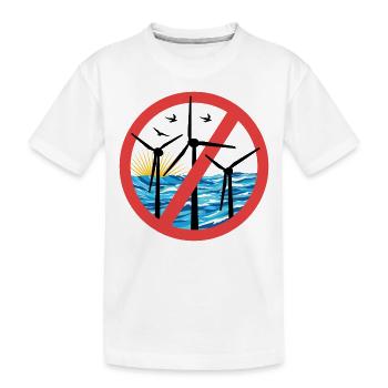 Stopp Offshore Windkraft - Kinder Premium Bio T-Shirt - Weiß - Vorne