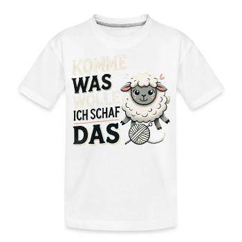 Komme was wolle ich Schaf das - Kinder Premium Bio T-Shirt - Weiß - Vorne