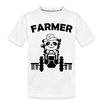 Panda Farmer - Kids' Premium Organic T-Shirt - white - Front