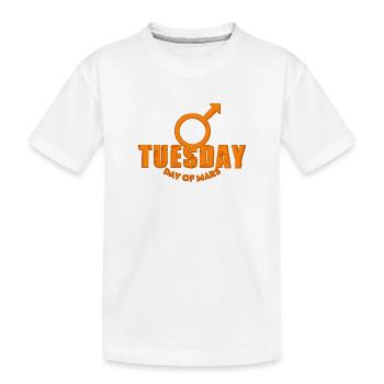 Mardi Mardi Mars En semaine orange look usé - T-shirt bio Premium Enfant - blanc - Devant
