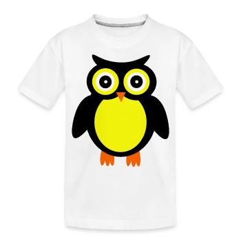 Eule - Kinder Premium Bio T-Shirt - Weiß - Vorne