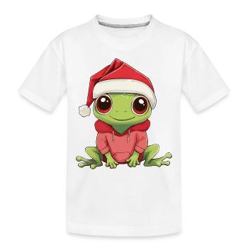 Frog Christmas Cute Cute Xmas Christmassy - Kids' Premium Organic T-Shirt - white - Front