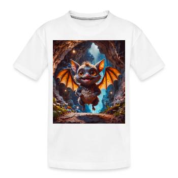Super süße Tiere im Wald – Fledermaus in einer Höhle - Kinder Premium Bio T-Shirt - Weiß - Vorne