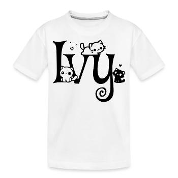 Ivy Name First Name Kitten Name - Kids' Premium Organic T-Shirt - white - Front