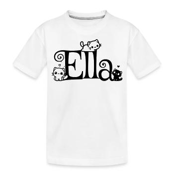 Ella surname First name Kitten name - Kids' Premium Organic T-Shirt - white - Front