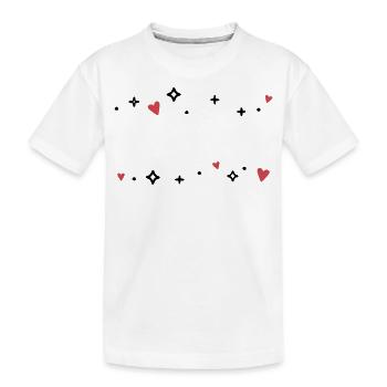 Herzen Sternchen Glitzer - Kinder Premium Bio T-Shirt - Weiß - Vorne