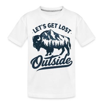 Let's Get Lost Outside - Nature Adventure Buffalo - Kids' Premium Organic T-Shirt - white - Front