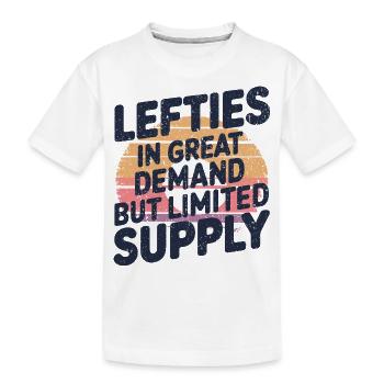 Linkshänder mit Stil gesucht - Kinder Premium Bio T-Shirt - Weiß - Vorne