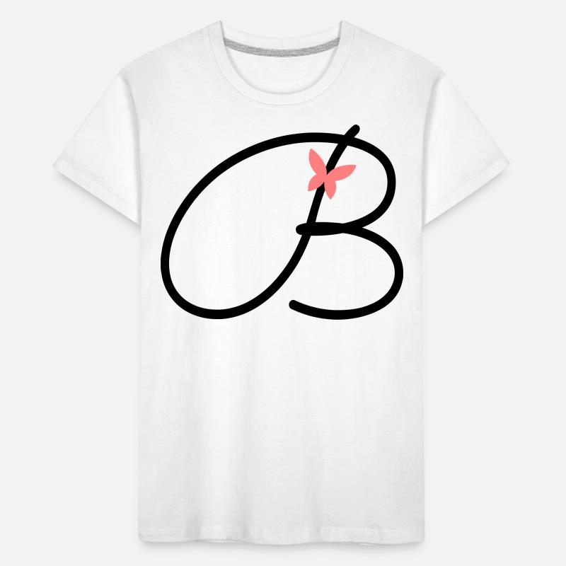Lettre B Lettre initiale Papillon T-shirt bio Premium Enfant