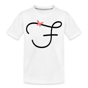 Buchstabe F Schmetterlingsbuchstabe - Kinder Premium Bio T-Shirt - Weiß - Vorne
