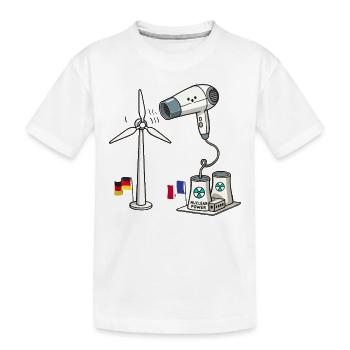 Windkraft vs Kernkraft Lustige Satire - Kinder Premium Bio T-Shirt - Weiß - Vorne