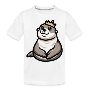 Seal Animal Cartoon Crown - Kids' Premium Organic T-Shirt - white - Front