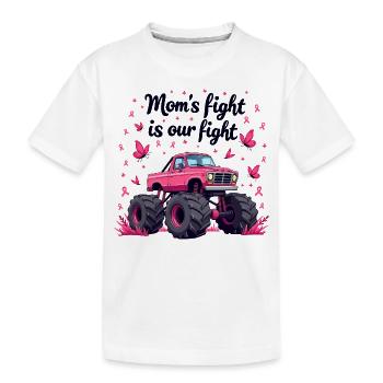 Mamas Kampf unser Kampf - Brustkrebs Bewusstsein - Kinder Premium Bio T-Shirt - Weiß - Vorne