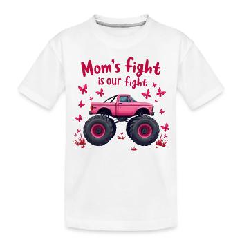 Mamas Kampf unser Kampf - Brustkrebs Bewusstsein - Kinder Premium Bio T-Shirt - Weiß - Vorne