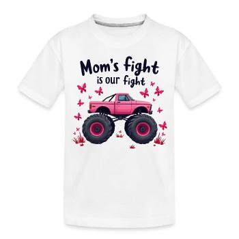 Mamas Kampf unser Kampf - Brustkrebs Bewusstsein - Kinder Premium Bio T-Shirt - Weiß - Vorne