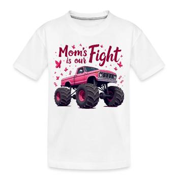 Mamas Kampf unser Kampf - Brustkrebs Bewusstsein - Kinder Premium Bio T-Shirt - Weiß - Vorne