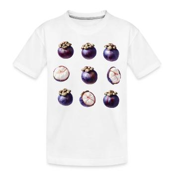 Sweet Mangosteen Tropical Fruit - Kids' Premium Organic T-Shirt - white - Front