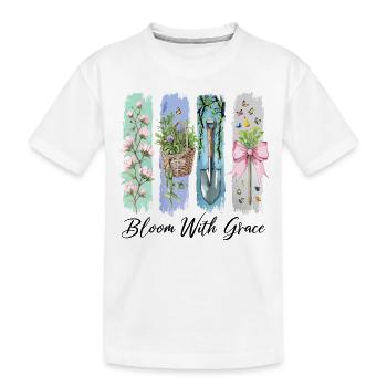 Floraison avec Grace Jardin Fleurs Art - T-shirt bio Premium Enfant - blanc - Devant