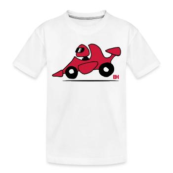 Rennwagen - Kinder Premium Bio T-Shirt - Weiß - Vorne
