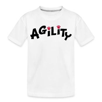 agility - Kinder Premium Bio T-Shirt - Weiß - Vorne