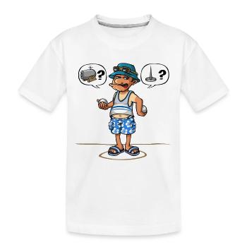 petanque player - Kids' Premium Organic T-Shirt - white - Front