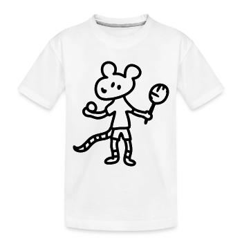 Tennis Mouse - Line - Kids' Premium Organic T-Shirt - white - Front