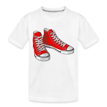 Rote Turnschuhe - Kinder Premium Bio T-Shirt - Weiß - Vorne