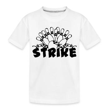 Bowling Strike , Fun Shirt , Strike (25) - Kinder Premium Bio T-Shirt - Weiß - Vorne