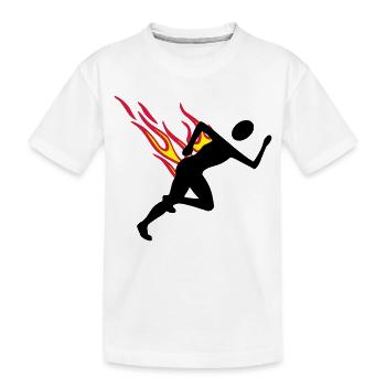 Jogger with flames - Kids' Premium Organic T-Shirt - white - Front