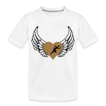 Jogger Herz Flügel - Kinder Premium Bio T-Shirt - Weiß - Vorne