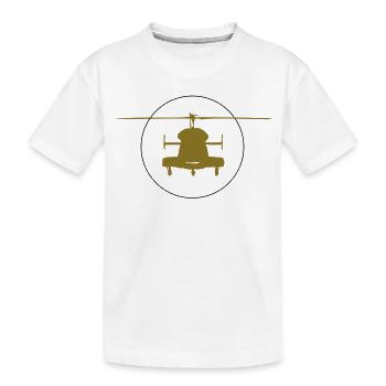 Helikopter Logo - Kinder Premium Bio T-Shirt - Weiß - Vorne