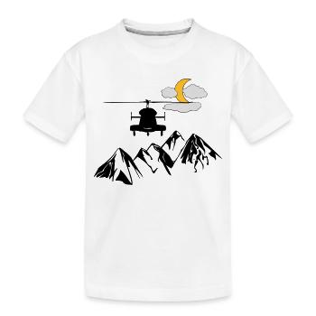Hubschrauber - Kinder Premium Bio T-Shirt - Weiß - Vorne
