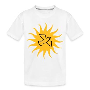 Friedenstaube Sonne - Kinder Premium Bio T-Shirt - Weiß - Vorne