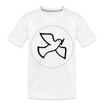 Friedenstaube - Kinder Premium Bio T-Shirt - Weiß - Vorne