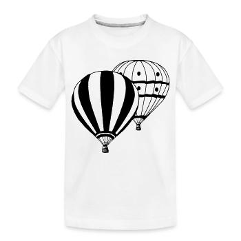 Heißluftballon Ballonfahrer Ballonfahrt Doppel(25) - Kinder Premium Bio T-Shirt - Weiß - Vorne