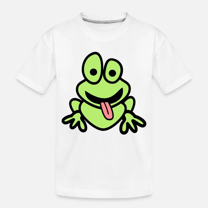 Frosch mit Zunge - Kinder Premium Bio T-Shirt - Weiß