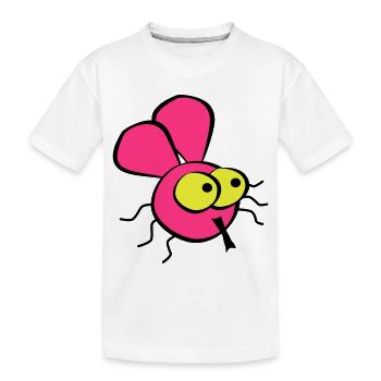Fliege - Kinder Premium Bio T-Shirt - Weiß - Vorne