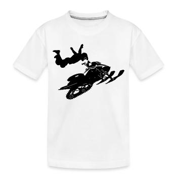 Snowmobil, Snowboarder, Snowboarden - Kinder Premium Bio T-Shirt - Weiß - Vorne
