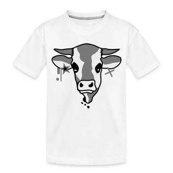 The head of a cow - Kids' Premium Organic T-Shirt - white - Front