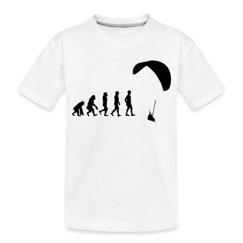 Evolution Gleitschirm - Kinder Premium Bio T-Shirt - Weiß - Vorne