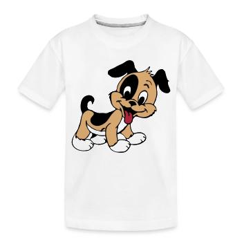 Hund Logo Bunt - Kinder Premium Bio T-Shirt - Weiß - Vorne