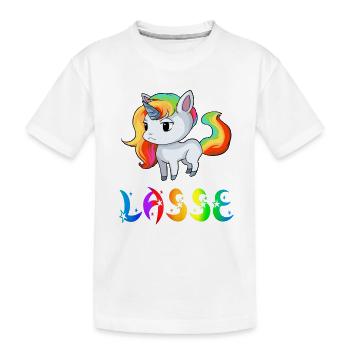Einhorn Lasse - Kinder Premium Bio T-Shirt - Weiß - Vorne
