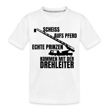 feuerwehr scheiss aufs Pferd echte Prinzen kommen - Kinder Premium Bio T-Shirt - Weiß - Vorne