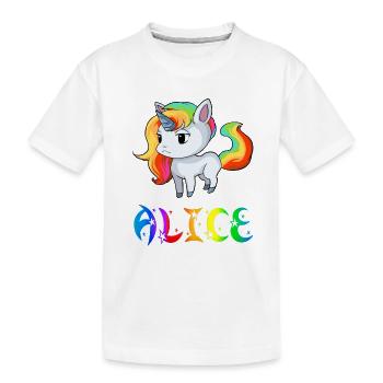 Einhorn Alice - Kinder Premium Bio T-Shirt - Weiß - Vorne