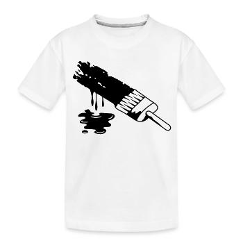 Un pinceau et la peinture coule - T-shirt bio Premium Enfant - blanc - Devant