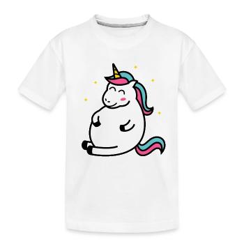 Fat licorne licorne courbes Gros cadeau de la faim - T-shirt bio Premium Enfant - blanc - Devant
