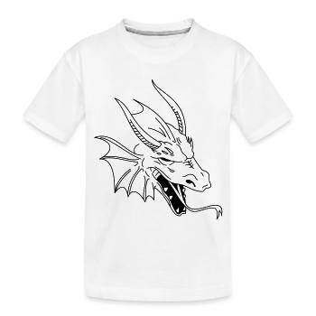 chinese dragon tribal - Kinder Premium Bio T-Shirt - Weiß - Vorne
