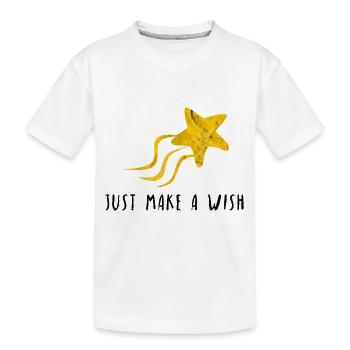 Just make a wish dream shooting star gift idea - Kids' Premium Organic T-Shirt - white - Front