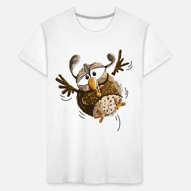 Flatternde Eule im Tiefflug - Eulen - Lustig Kinder Premium Bio T-Shirt